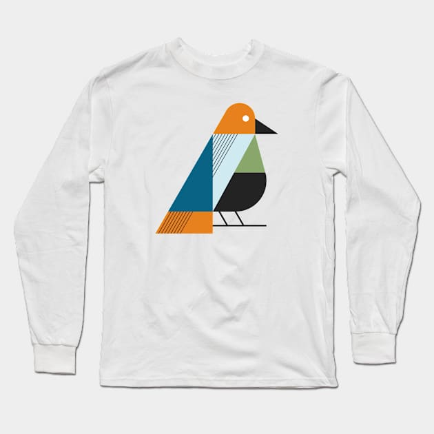 Colorful Flat Bird Long Sleeve T-Shirt by tifftuff